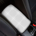 Grey And White Glen Plaid Print Car Center Console Cover
