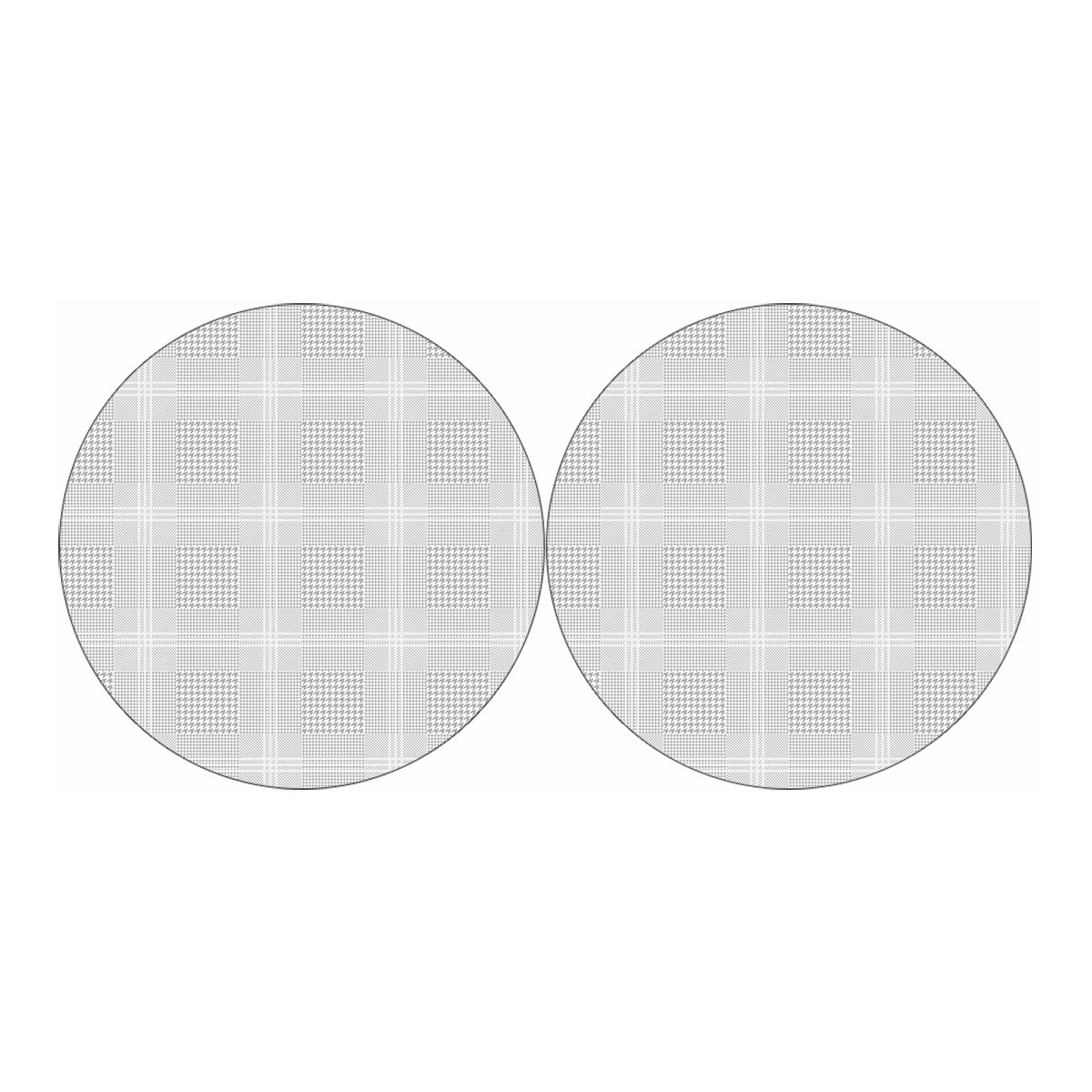 Grey And White Glen Plaid Print Car Coasters