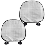 Grey And White Glen Plaid Print Car Headrest Covers