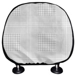 Grey And White Glen Plaid Print Car Headrest Covers