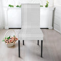 Grey And White Glen Plaid Print Dining Chair Slipcover