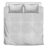 Grey And White Glen Plaid Print Duvet Cover Bedding Set