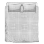 Grey And White Glen Plaid Print Duvet Cover Bedding Set