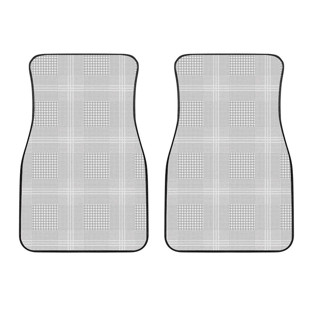 Grey And White Glen Plaid Print Front Car Floor Mats
