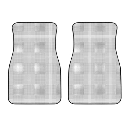 Grey And White Glen Plaid Print Front Car Floor Mats
