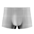 Grey And White Glen Plaid Print Men's Boxer Briefs
