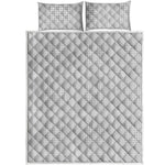 Grey And White Glen Plaid Print Quilt Bed Set