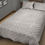 Grey And White Glen Plaid Print Quilt Bed Set
