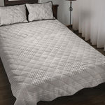 Grey And White Glen Plaid Print Quilt Bed Set