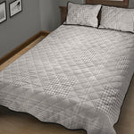 Grey And White Glen Plaid Print Quilt Bed Set