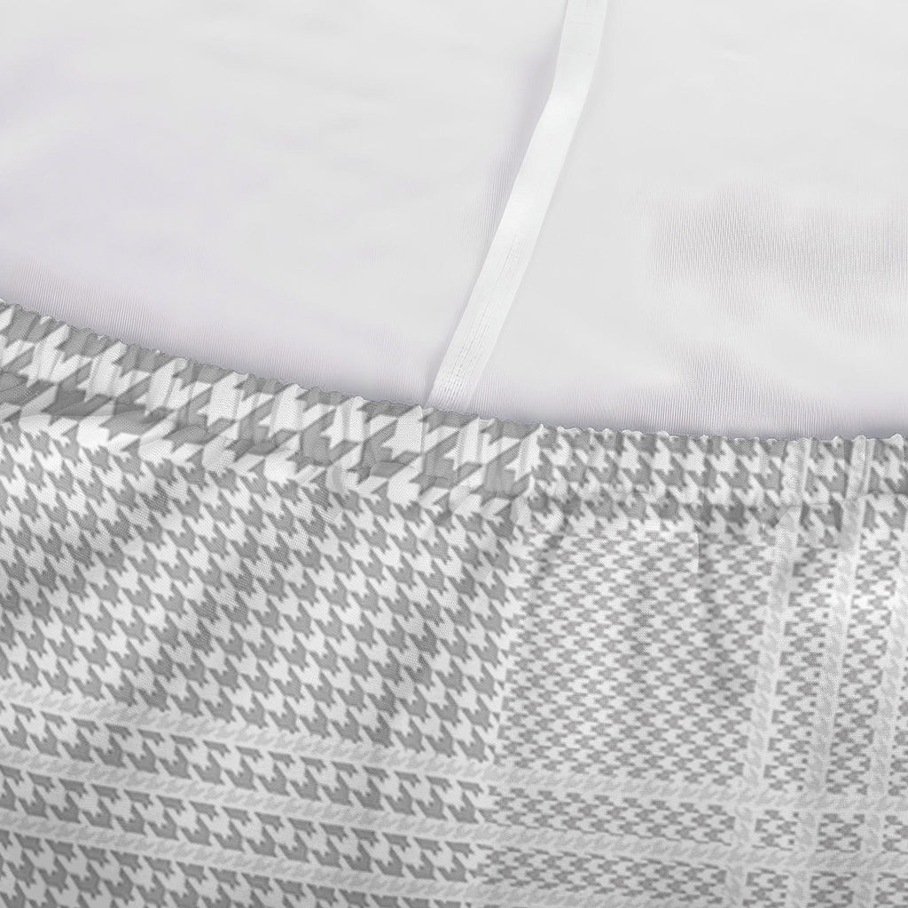 Grey And White Glen Plaid Print Sofa Cover