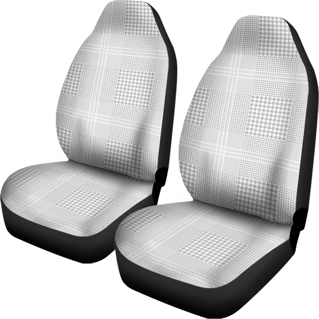 Grey And White Glen Plaid Print Universal Fit Car Seat Covers
