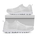Grey And White Glen Plaid Print White Running Shoes
