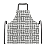 Grey And White Houndstooth Pattern Print Apron