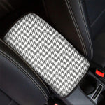 Grey And White Houndstooth Pattern Print Car Center Console Cover