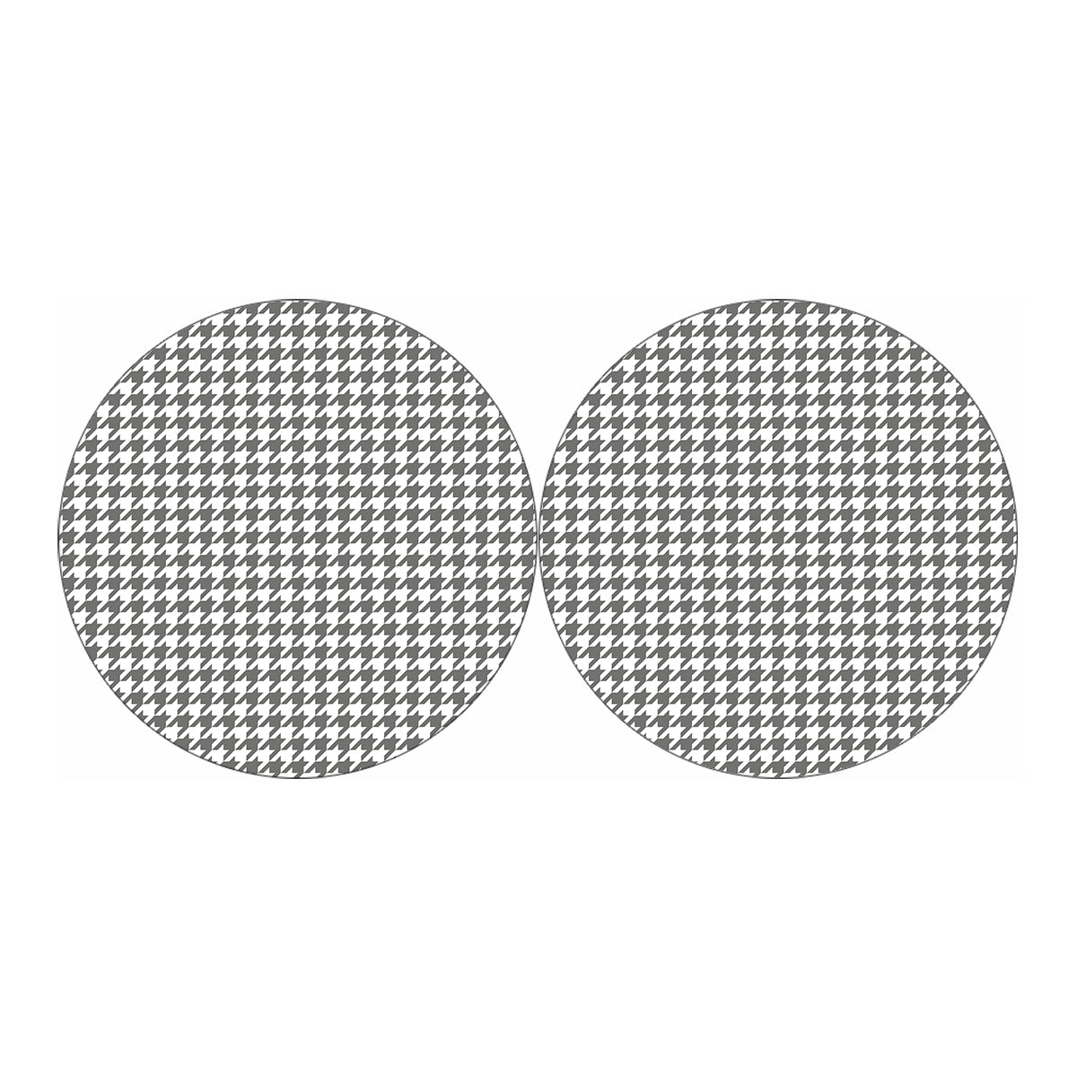 Grey And White Houndstooth Pattern Print Car Coasters