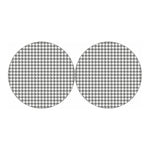 Grey And White Houndstooth Pattern Print Car Coasters