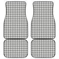Grey And White Houndstooth Pattern Print Front and Back Car Floor Mats