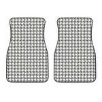 Grey And White Houndstooth Pattern Print Front Car Floor Mats