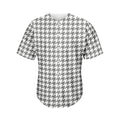 Grey And White Houndstooth Pattern Print Men's Baseball Jersey