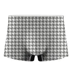 Grey And White Houndstooth Pattern Print Men's Boxer Briefs