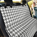 Grey And White Houndstooth Pattern Print Pet Car Back Seat Cover