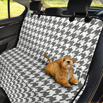 Grey And White Houndstooth Pattern Print Pet Car Back Seat Cover