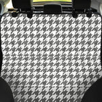 Grey And White Houndstooth Pattern Print Pet Car Back Seat Cover
