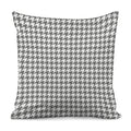 Grey And White Houndstooth Pattern Print Pillow Cover