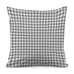 Grey And White Houndstooth Pattern Print Pillow Cover
