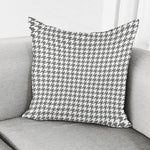 Grey And White Houndstooth Pattern Print Pillow Cover