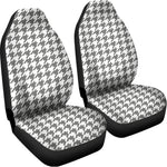 Grey And White Houndstooth Pattern Print Universal Fit Car Seat Covers