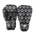 Grey And White Paw Knitted Pattern Print Boxing Gloves