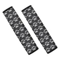Grey And White Paw Knitted Pattern Print Car Seat Belt Covers