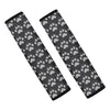 Grey And White Paw Knitted Pattern Print Car Seat Belt Covers