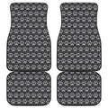 Grey And White Paw Knitted Pattern Print Front and Back Car Floor Mats