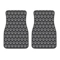 Grey And White Paw Knitted Pattern Print Front Car Floor Mats