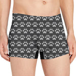 Grey And White Paw Knitted Pattern Print Men's Boxer Briefs