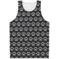 Grey And White Paw Knitted Pattern Print Men's Tank Top