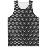 Grey And White Paw Knitted Pattern Print Men's Tank Top