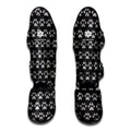 Grey And White Paw Knitted Pattern Print Muay Thai Shin Guards