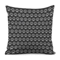 Grey And White Paw Knitted Pattern Print Pillow Cover