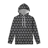 Grey And White Paw Knitted Pattern Print Pullover Hoodie