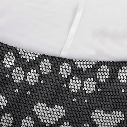 Grey And White Paw Knitted Pattern Print Sofa Cover