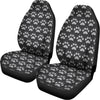 Grey And White Paw Knitted Pattern Print Universal Fit Car Seat Covers
