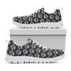 Grey And White Paw Knitted Pattern Print White Sneakers