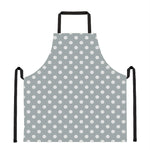 Grey And White Polka Dot Pattern Print Apron