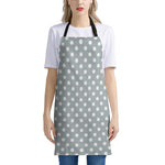 Grey And White Polka Dot Pattern Print Apron