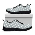 Grey And White Polka Dot Pattern Print Black Running Shoes