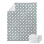 Grey And White Polka Dot Pattern Print Blanket